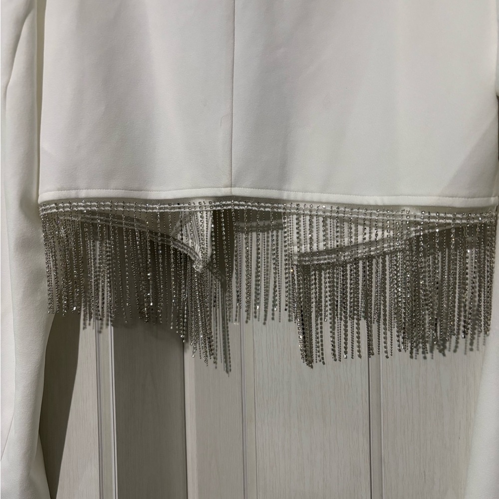 Sincerely Jules - White Blazer with Elegant Detailing - Size L - Picture 9 of 9